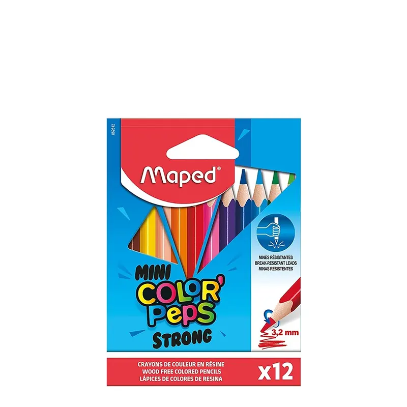 Crayons-de-12-couleurs-Maped-strong Pochette Crayons de 12 couleurs strong Maped – Image 1