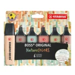Pochette 6 Fluo Nature STABILO BOSS 70/6-2-2