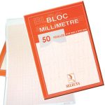 Bloc 50 feuilles millimétrées
