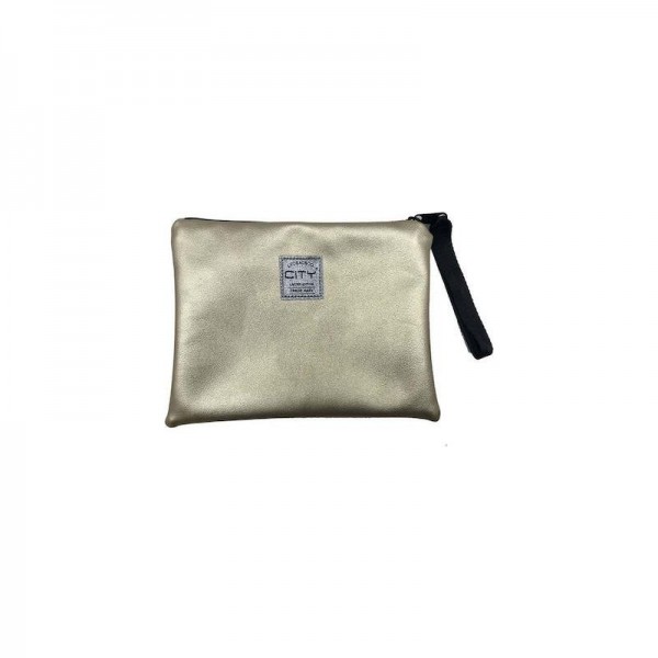 nnnnnnn Pochette Simili Cuir Dorée CITY – Image 1
