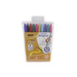 Pochette de 10 Stylos Pack de 10 Stylos Cristal 4 Medium + 6 Fashion  Cristal BIC