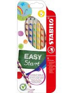 Pochette Crayons de 6 couleur Easy Start pour gauchers, corps triangulaire avec grip, STABILO