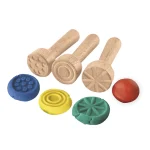 Tampons bois pour pâte a modeler assortis