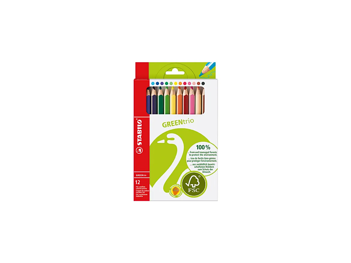 CR Crayon de couleur Green Trio 12 STABILO – Image 1