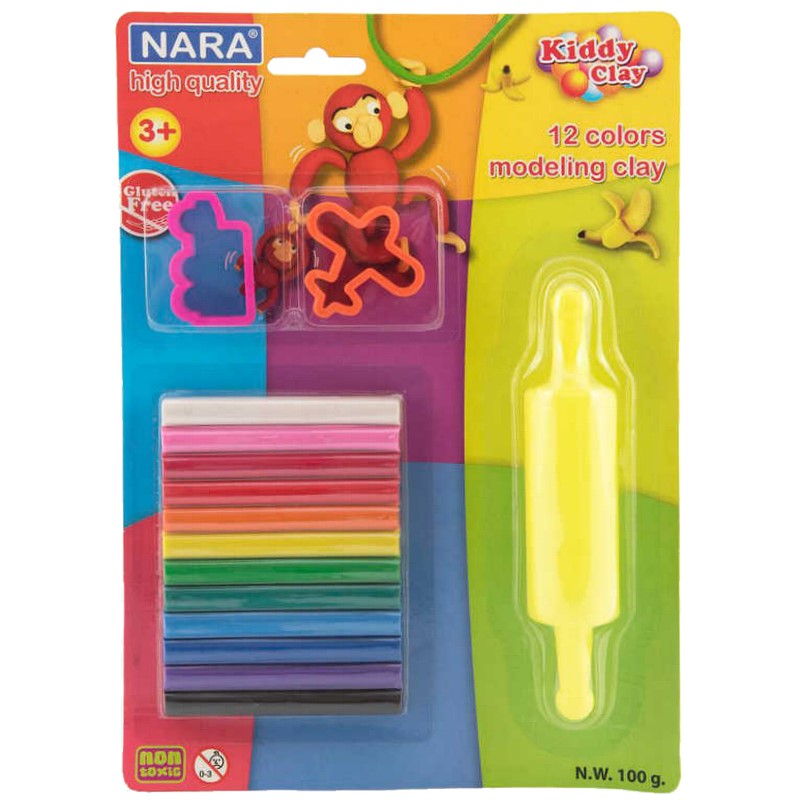 kiddy PATE A MODELER DE 12 + KALKAL MOULE KIDDY CLAY – Image 1