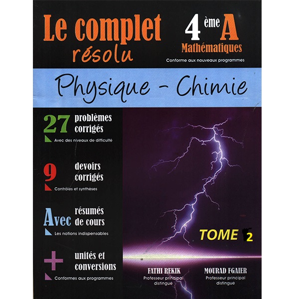 le-complet-resolu-phy-chimie-4e-scexperimentales-tome2 Le Complet Résolu Physique&Chimie Tome 2 Bac Maths – Image 1