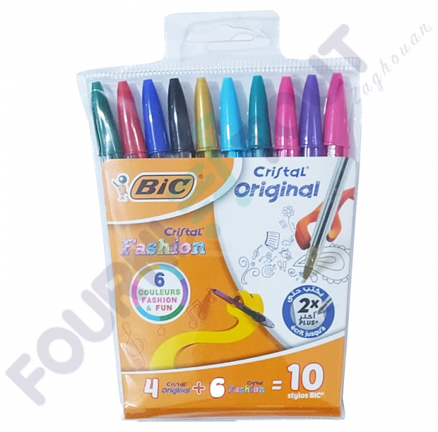 016473 .jpg POCHT 10 STYLO CRISTAL (4 MEDIUM+6FASHION)BIC – Image 1