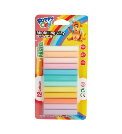 PATE A MODLER D 12 COUL PAST POPPY CLAY 100GR