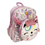 Sac à dos enfant + Sac épaule Chat Licorne Must Team – Ensemble scolaire pratique