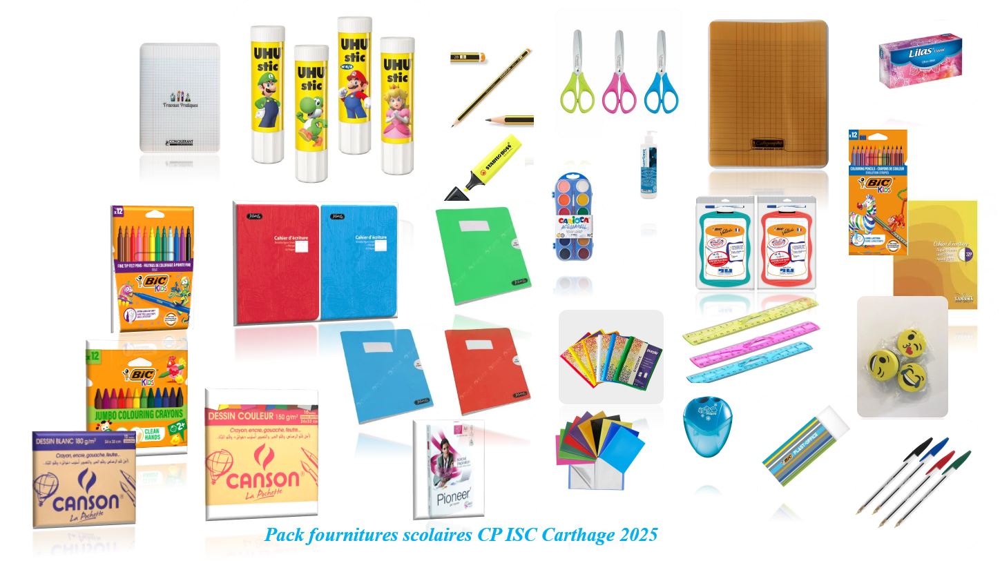 cpp A-Pack fournitures scolaires CP ISC Carthage 2026-2027 – Image 1