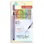 POCHETTE DE 12 FEUTRE PEN 68 PASTEL LOVE STAB