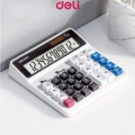 CALCULATRICE 12 DIGITS METAL SILVE DELI  2137