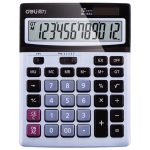CALCULATRICE 12 DIGITS METAL DELI  E1654C