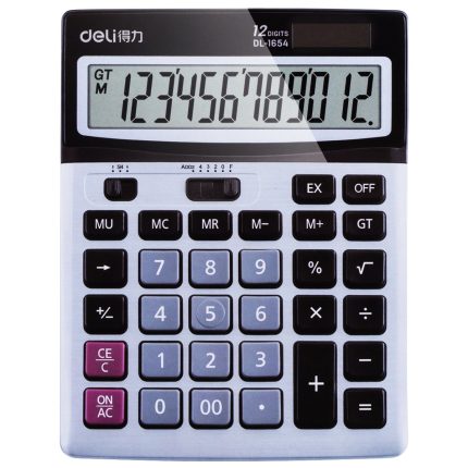 CALCULATRICE 12 DIGITS METAL DELI  E1654C