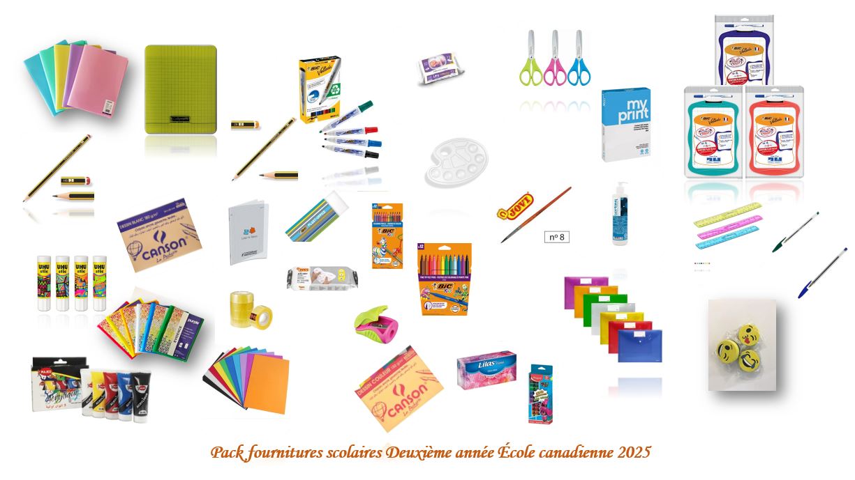 Capture122 A-Pack fournitures scolaires Deuxième année Ecole canadienne 2025 – Image 1
