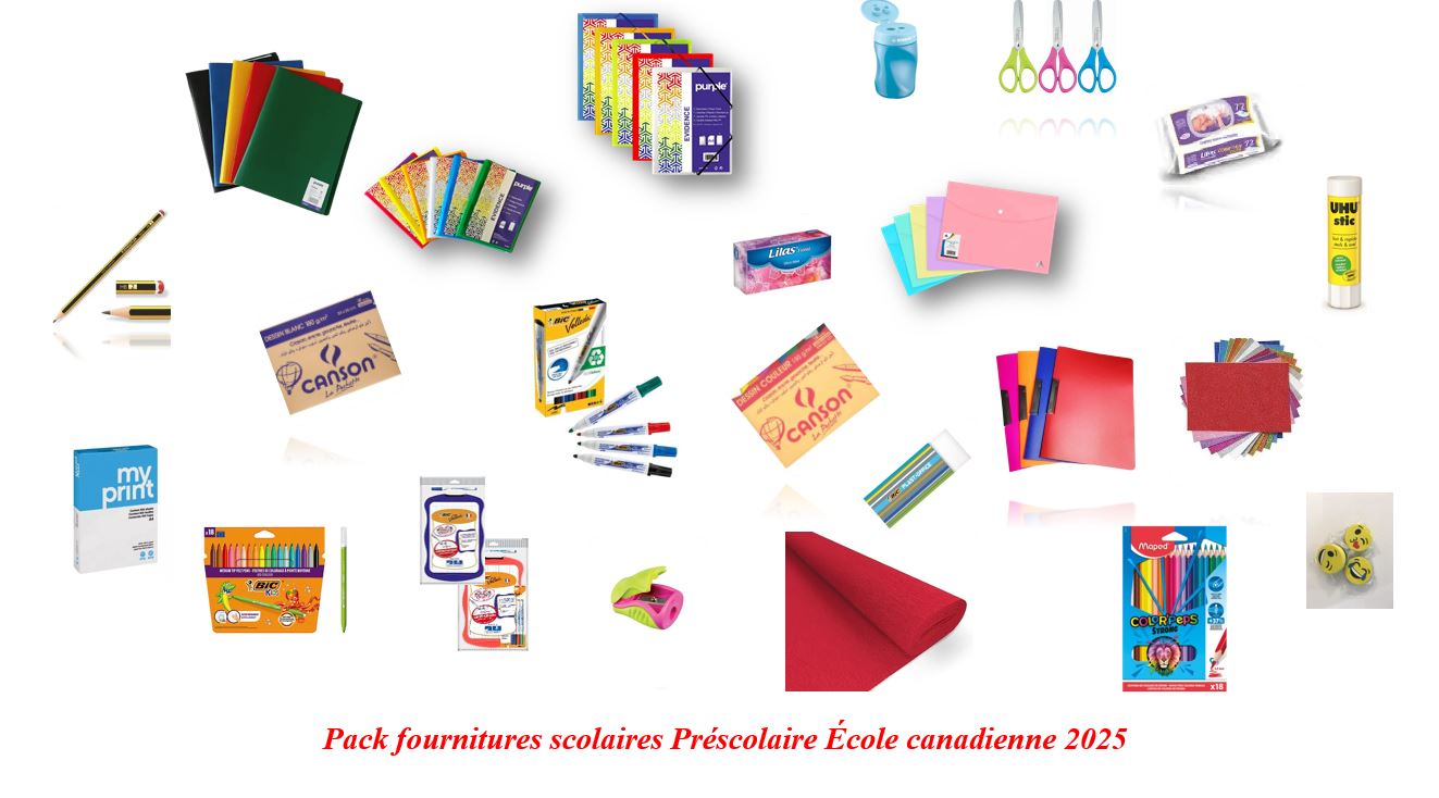 canadienne Pack fournitures scolaires Préscolaire Ecole canadienne 2025 – Image 1