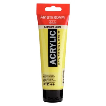Tube Acrylique 120 ml Jaune Azo Citron 267 AMSTERDAM