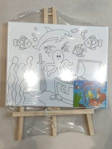 Tableau Toile Imprimé  25*30cm +Chevalet +Pinceau +Acryliques  FA800-91 – Image 2