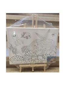Tableau Toile Imprimé  30*40cm +Chevalet +Pinceau +Acryliques  FA800-90 – Image 3