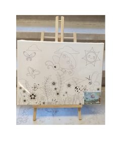 Tableau Toile Imprimé  30*40cm +Chevalet +Pinceau +Acryliques  FA800-90