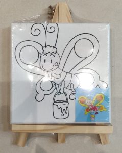 Tableau Toile Imprimé 15*15cm +Chevalet +Pinceau +Acryliques FA800-94 – Image 5