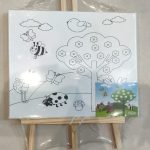 Tableau Toile Imprimé  25*30cm +Chevalet +Pinceau +Acryliques  FA800-91