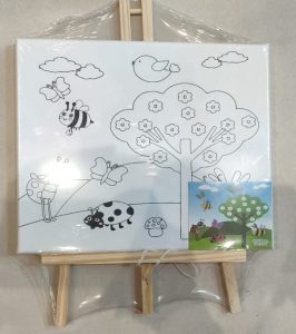 Tableau Toile Imprimé  25*30cm +Chevalet +Pinceau +Acryliques  FA800-91