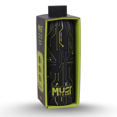 bouteille-eau-500ml-stainless-steel-must-team-noir Bouteille D'Eau 500ml Acier Inoxydable - Must Team - Black Tech Green â Image 1